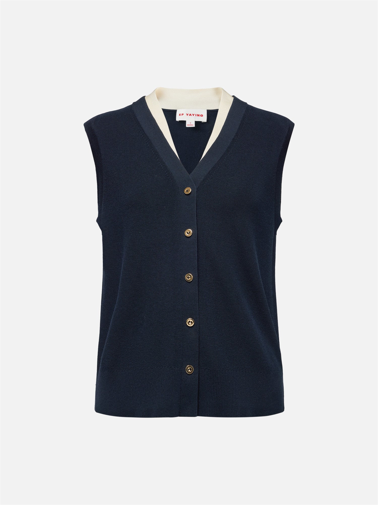 Cotton-Blend Knit Vest | Navy