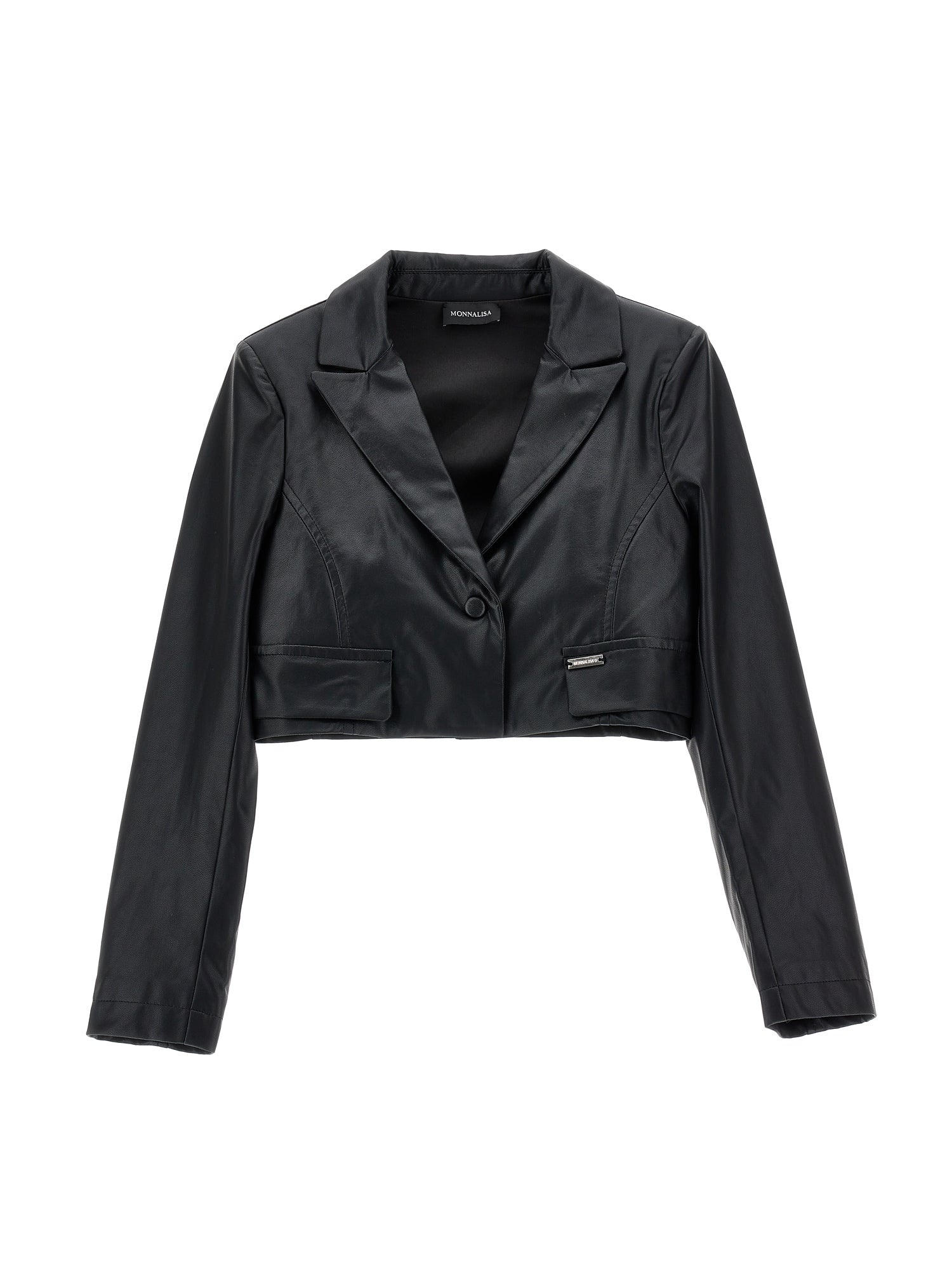 Girls | Coated Fabric Spencer Jacket | Black