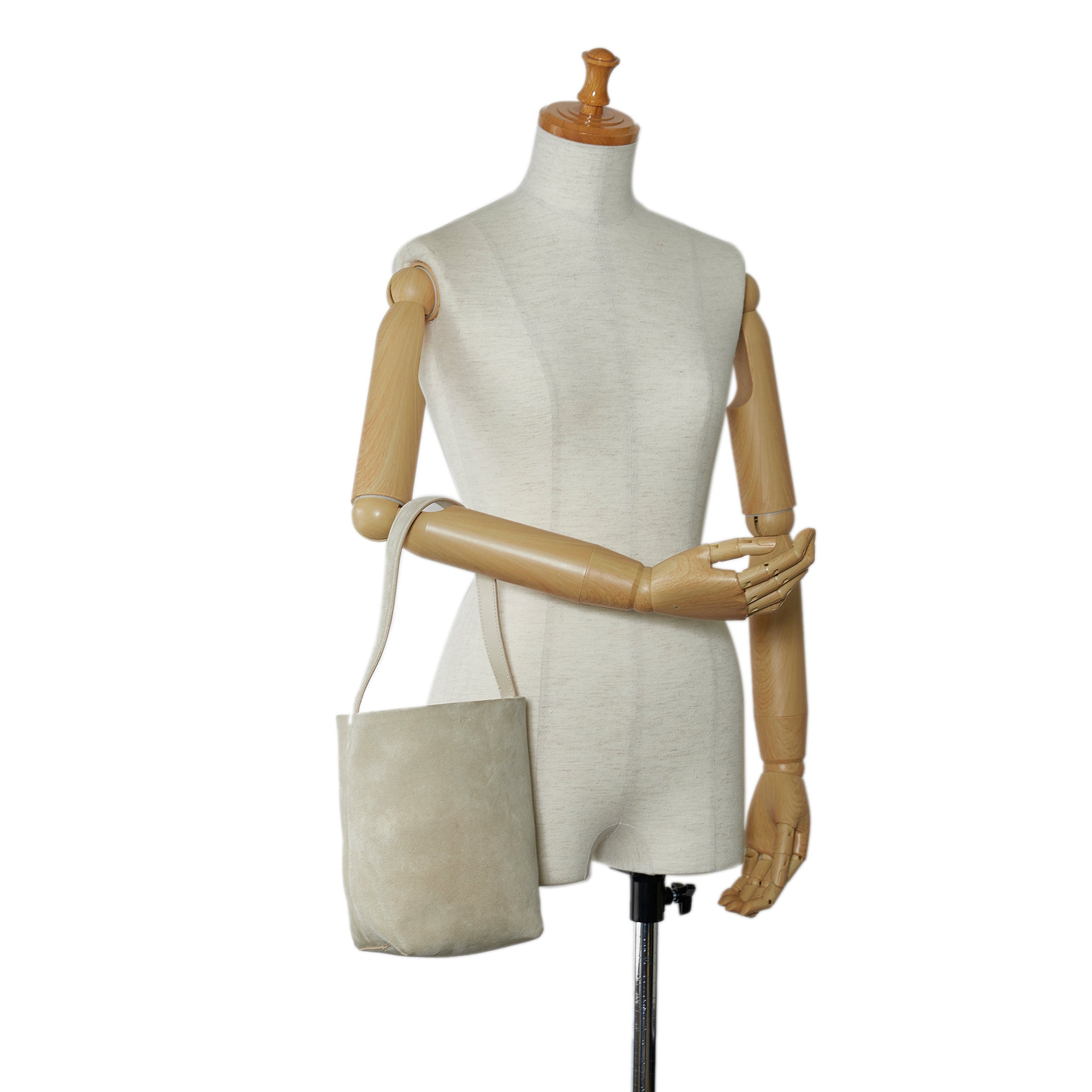 The Row | Pre-Owned Small N/S Park Suede Tote | Brown/Beige