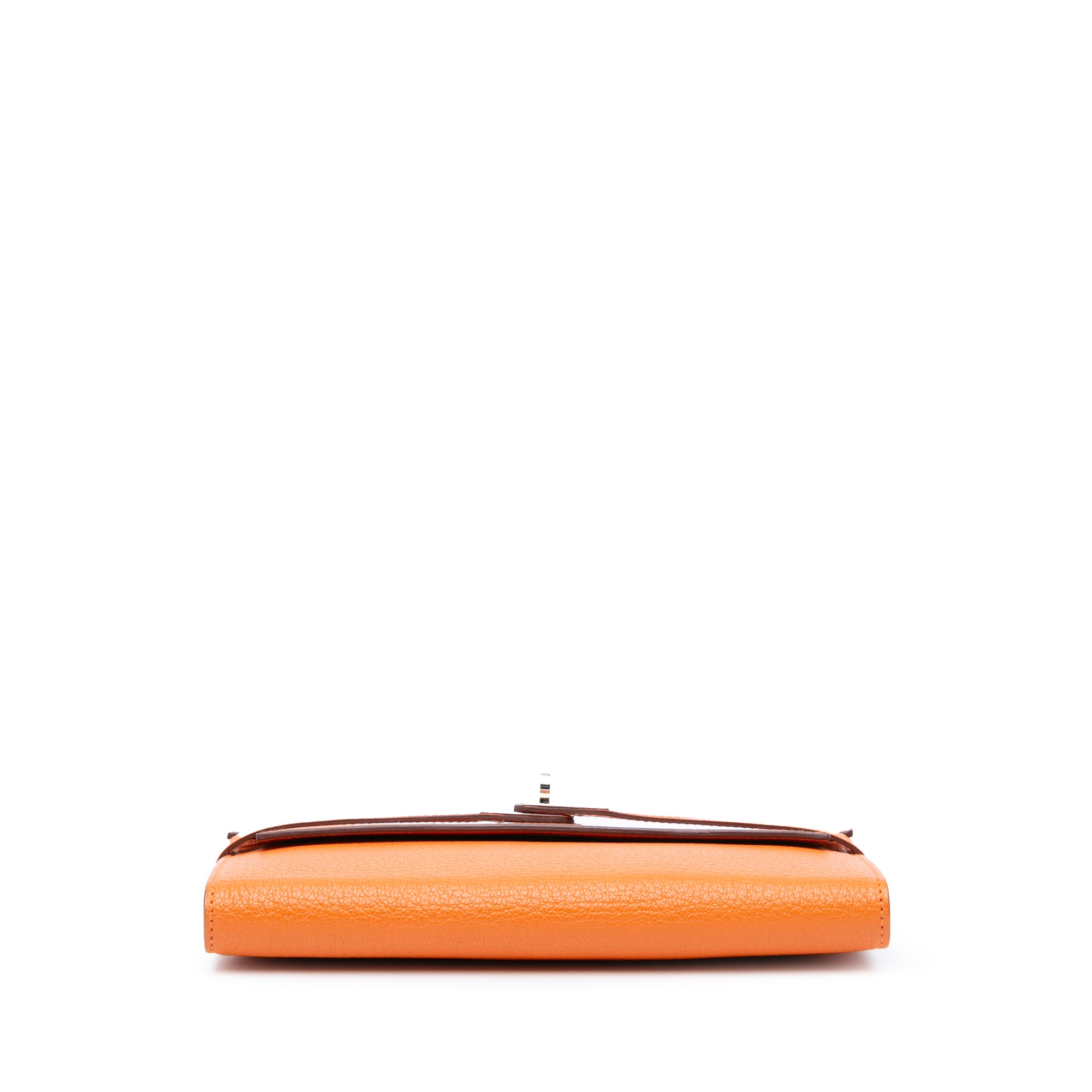 Hermes | Pre-Owned Chevre Mysore Kelly Longue Wallet | Orange