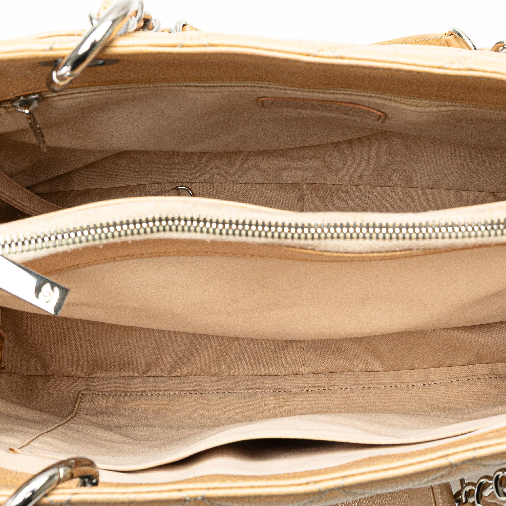 Chanel | Pre-Owned Caviar Grand Shopping Tote | Brown/Light Beige