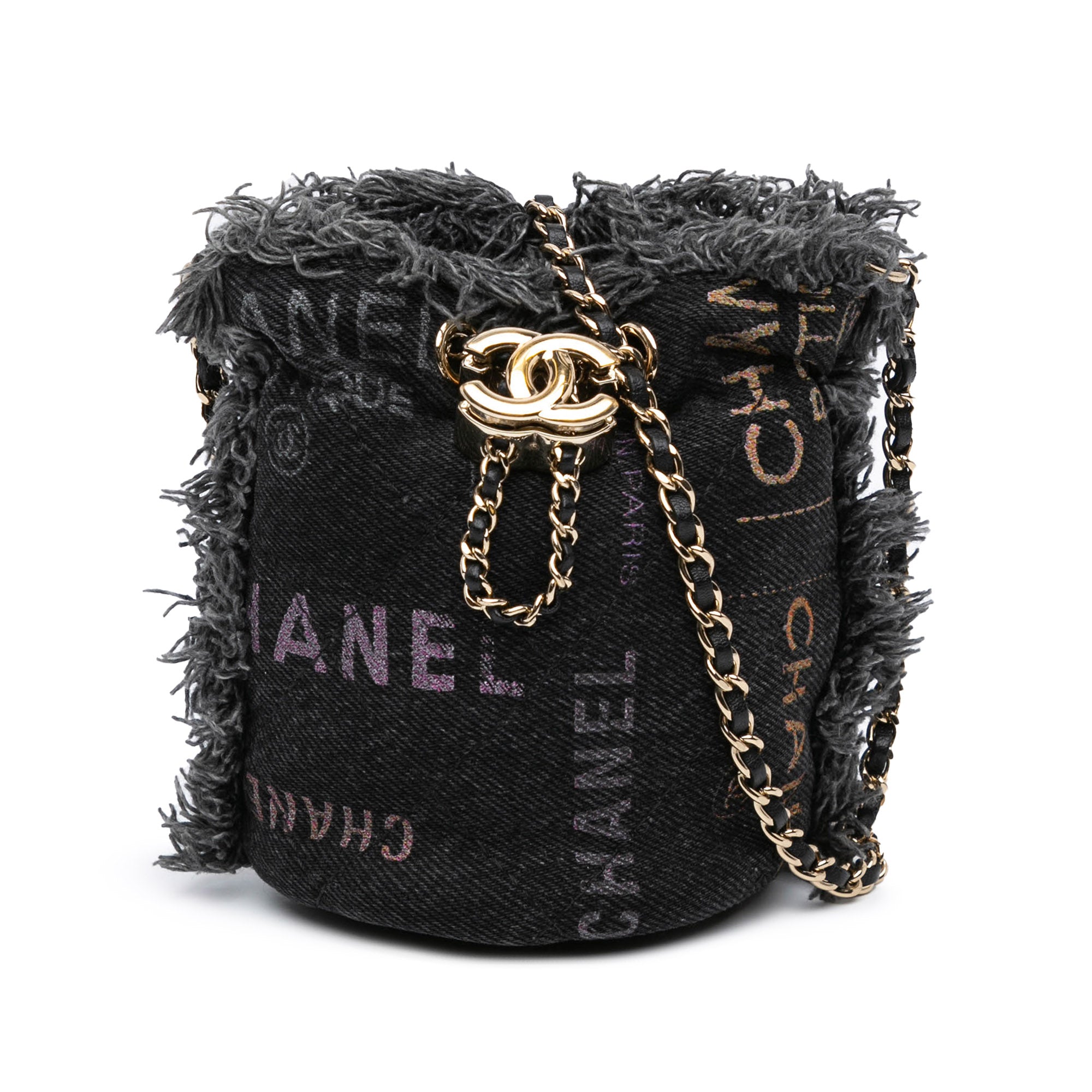Chanel | Pre-Owned Mini Denim Mood Bucket with Chain - I | Gray/Charcoal