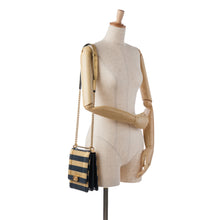 Chanel | Pre-Owned Metallic Lambskin Striped North South Boy Flap | Gold