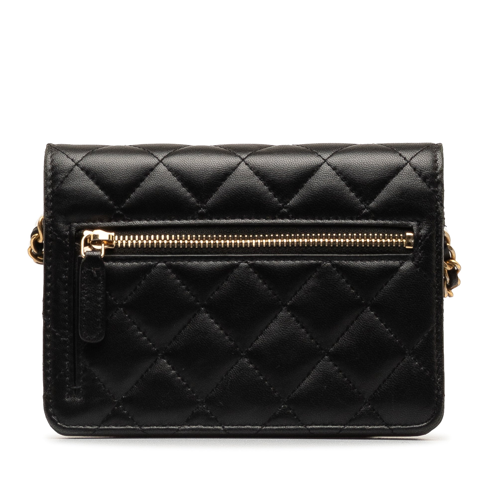 Chanel | Pre-Owned Lambskin Romance Wallet On Chain | Black
