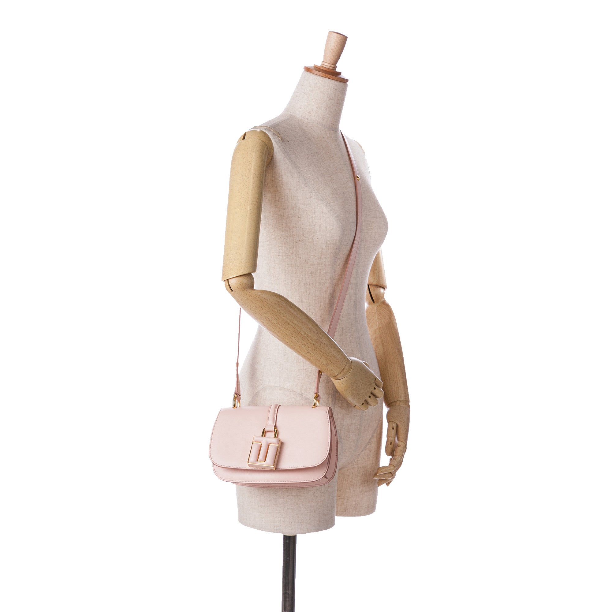 Tom Ford | Pre-Owned Calfskin Lock Crossbody | Pink/Light Pink