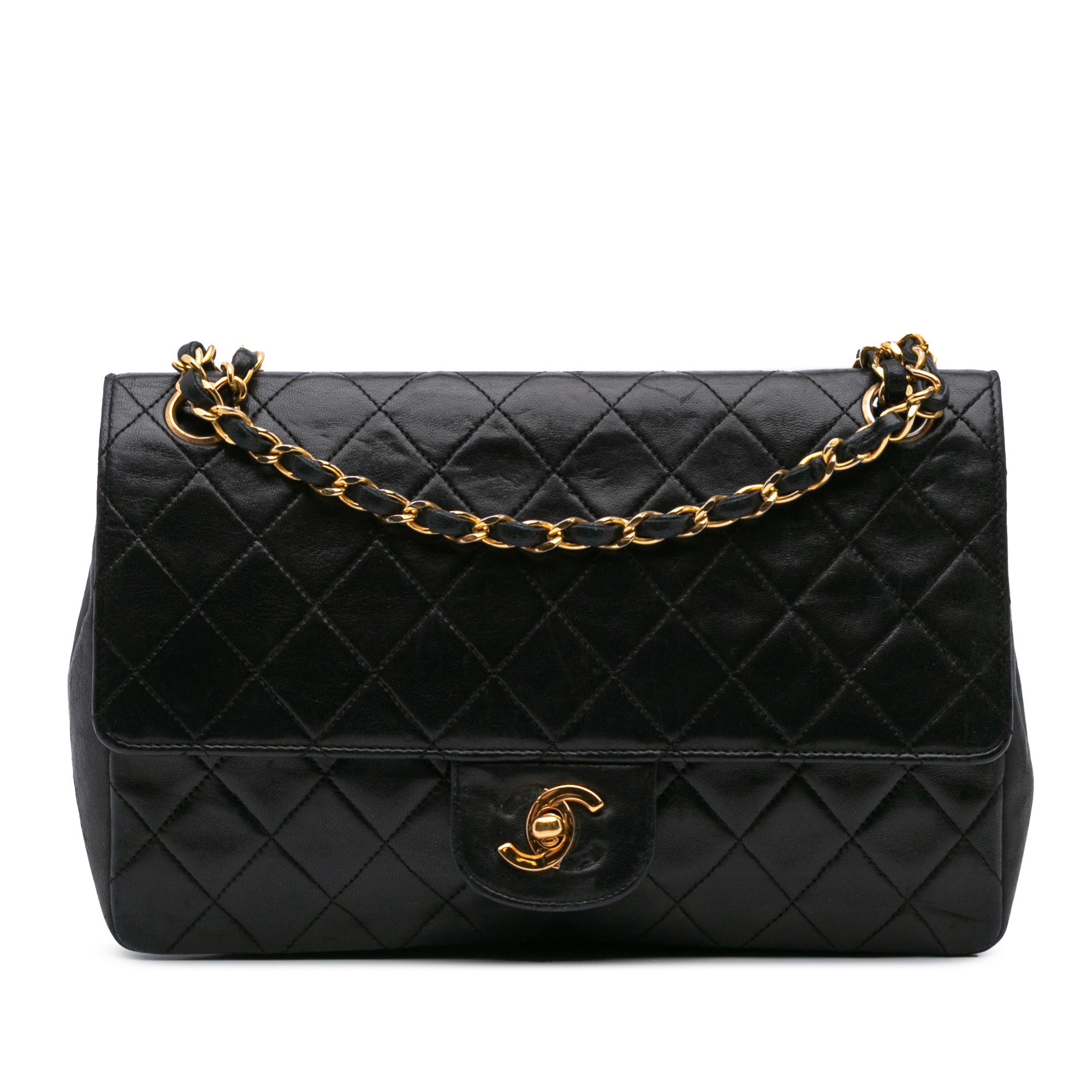 Chanel | Pre-Owned Medium Quilted Lambskin Double Flap | Black