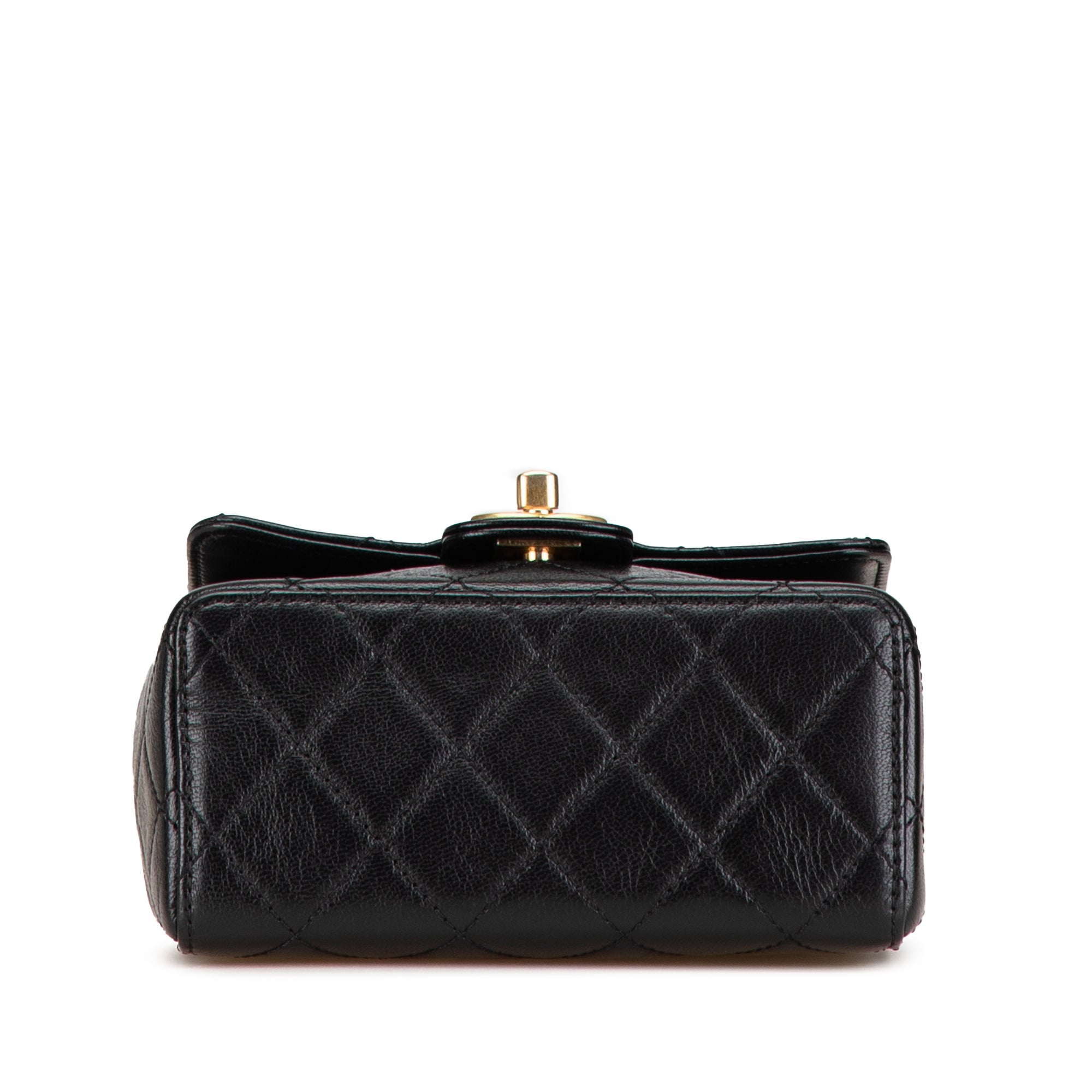 Chanel | Pre-Owned Mini Square Classic Goatskin Single Flap | Black