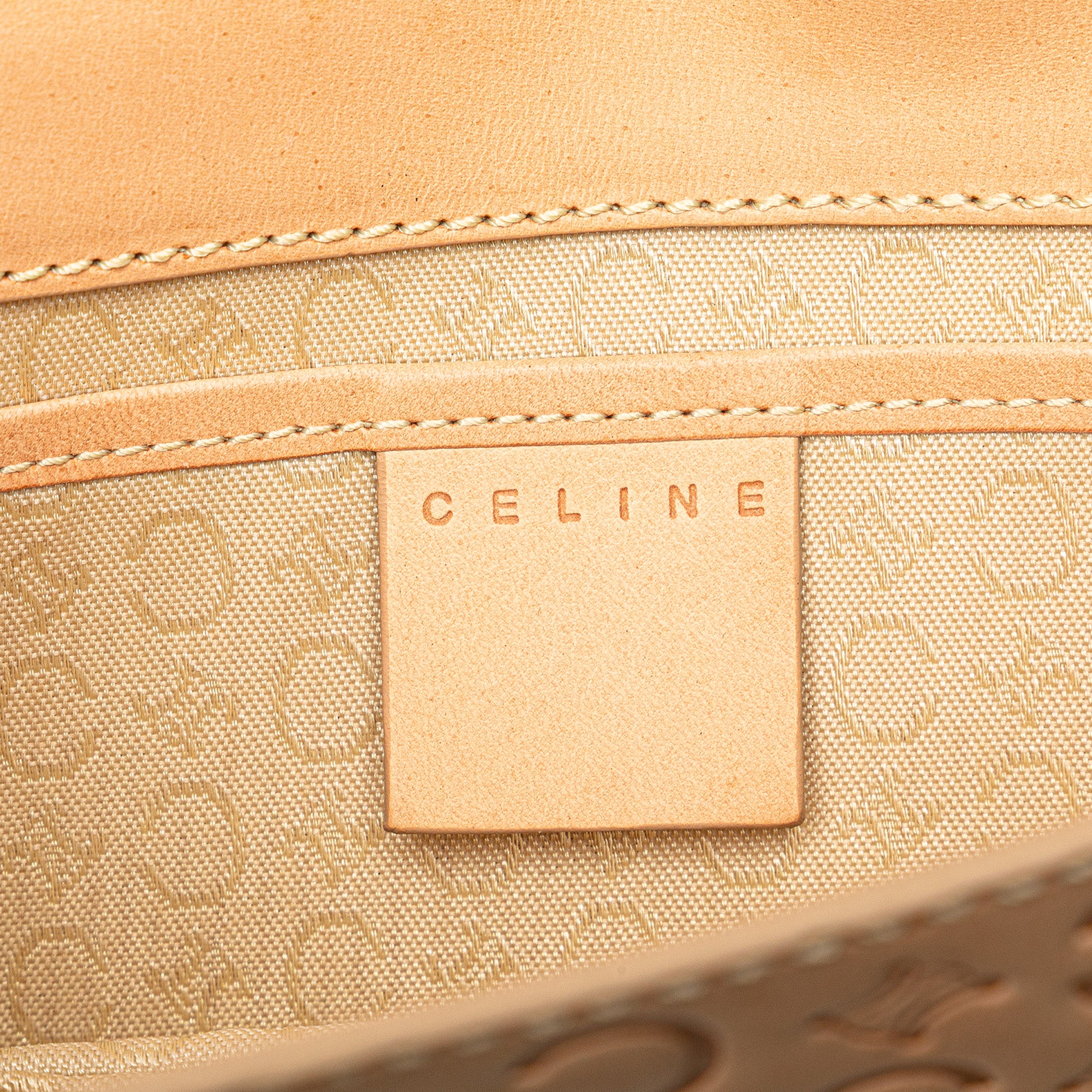 Celine | Pre-Owned C Macadam Leather Pochette | Brown/Beige