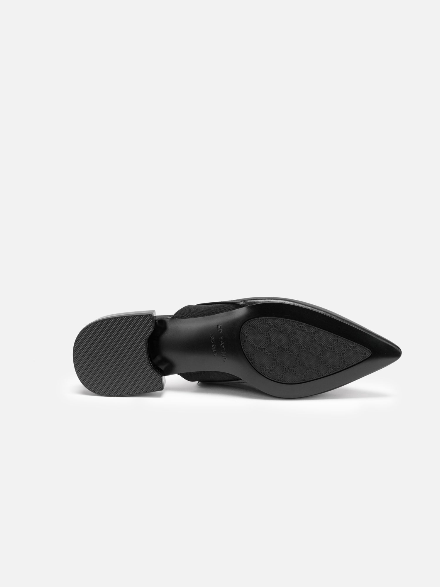 Low-Heel Mule Pointed Slippers | Black
