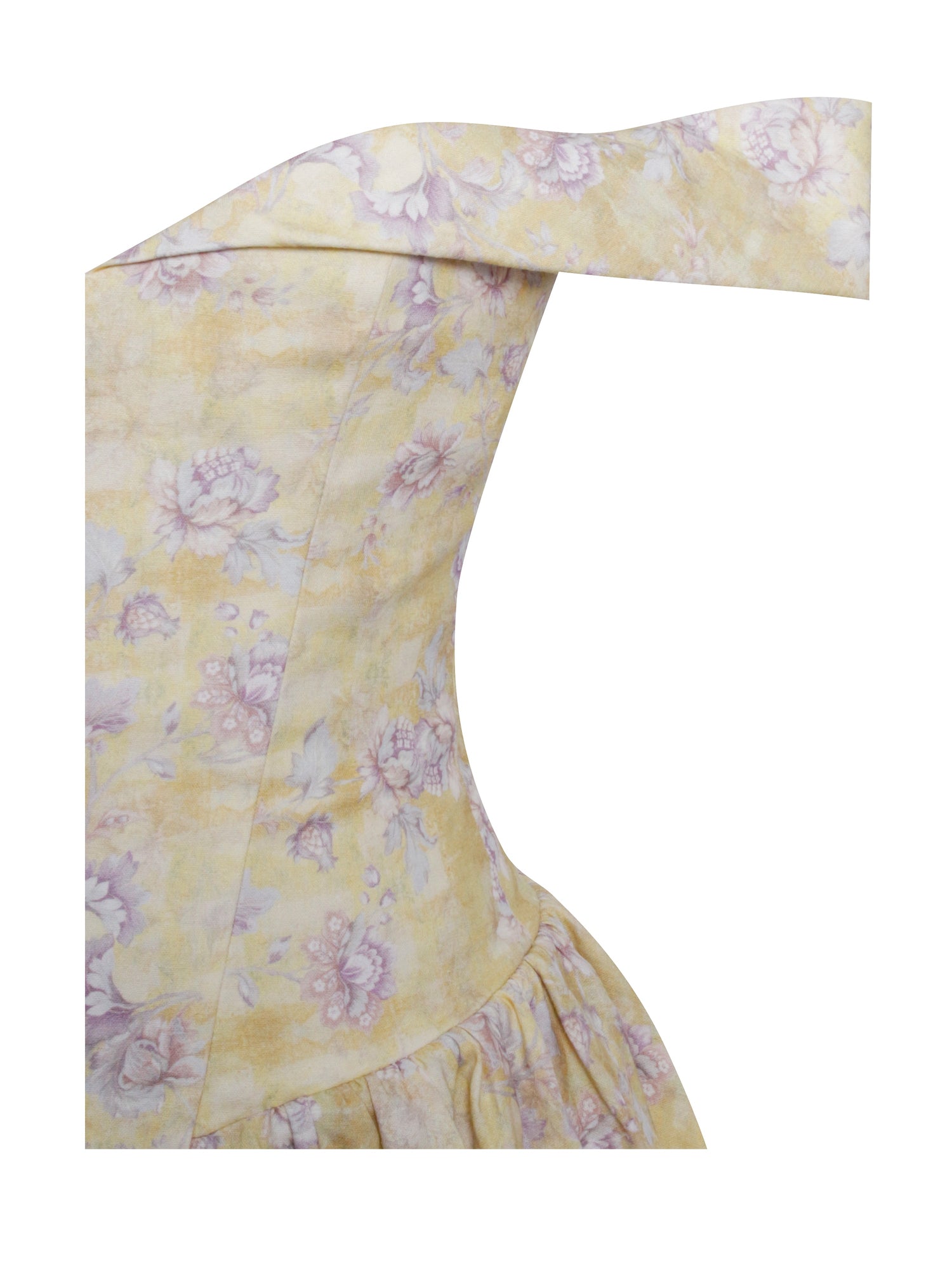 Oana Linen Collared Off Shoulder Mini Dress | Floral Print