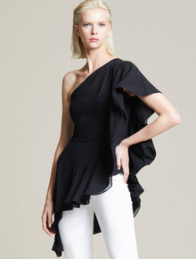 One Shoulder Drape Top - Halston