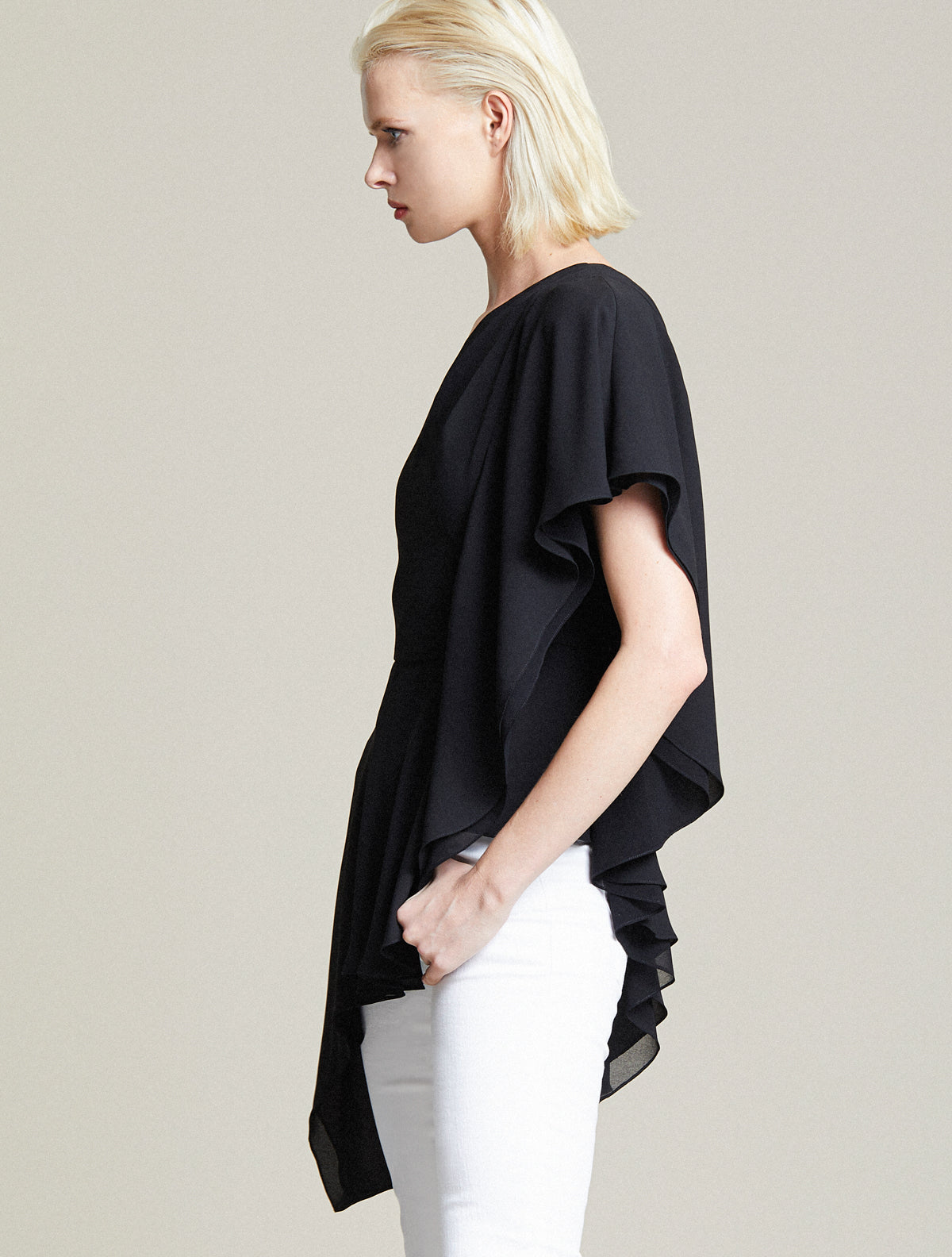 One Shoulder Drape Top - Halston