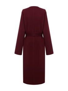 Pure Cashmere Coat | Wine Red