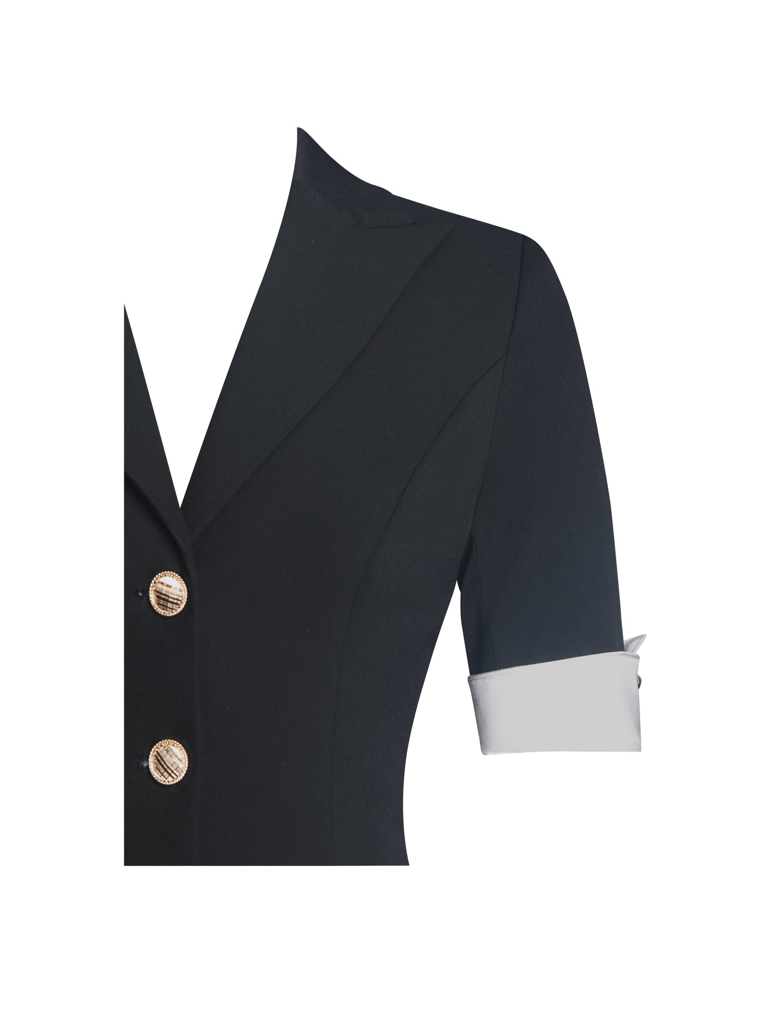 Ilitha Woven Crepe Pleated Mini Blazer Dress | Black
