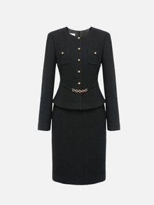 Parisian-style Knit Dress | Black