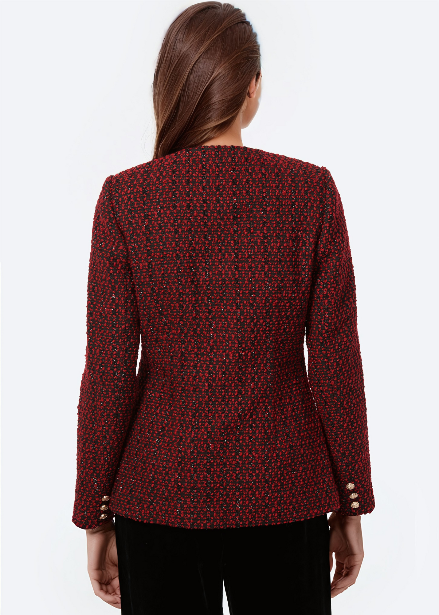Wrenley Metallic Jacket | Red Tweed