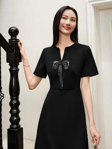 Wool Slim-Fit Dress | Black