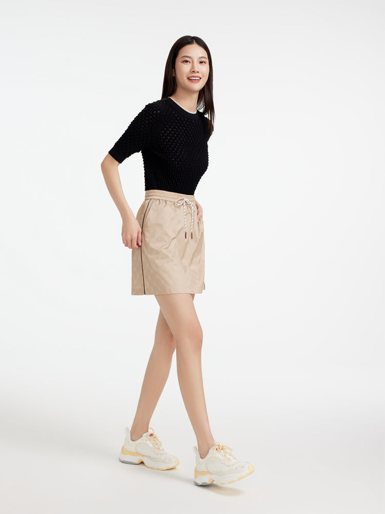 Round Neck Wool Knitted Shirt | Black