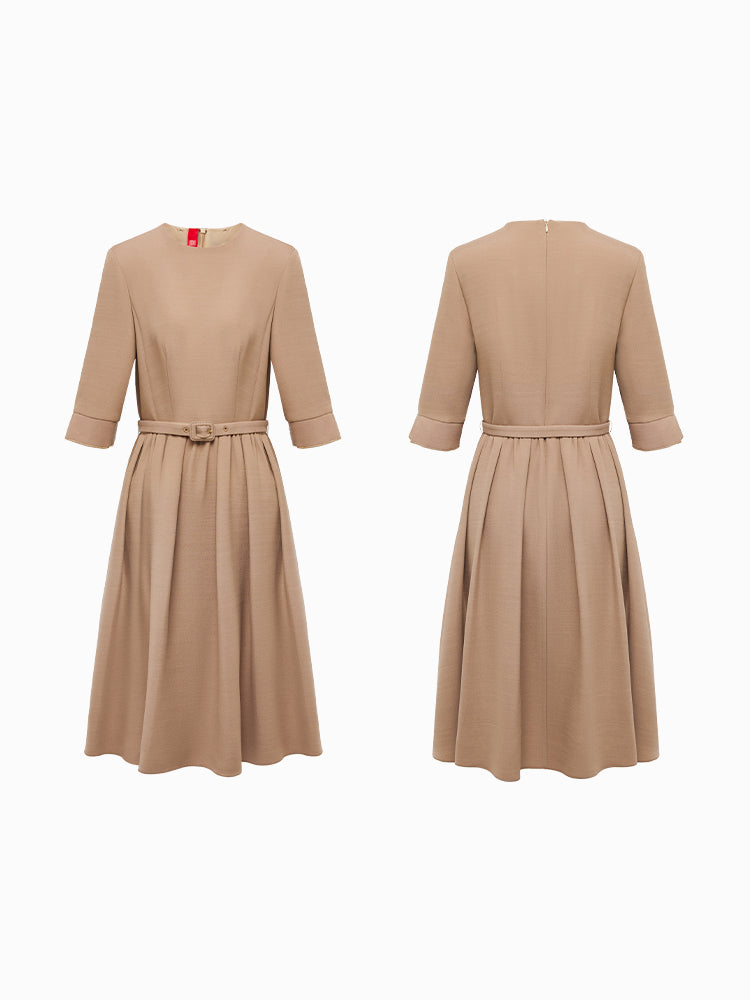 Belted Dress | Khaki
