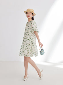 Silk Chiffon Dress | Green