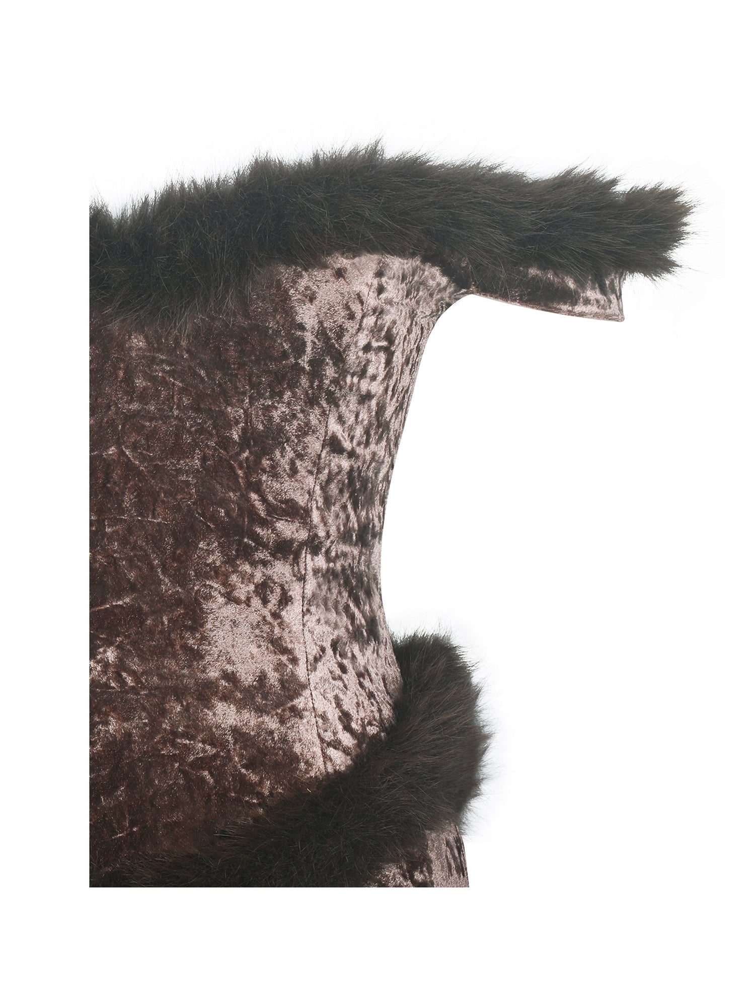 Tessa Sweetheart Bardot Faux Fur Velvet Mermaid Maxi Dress | Coffee