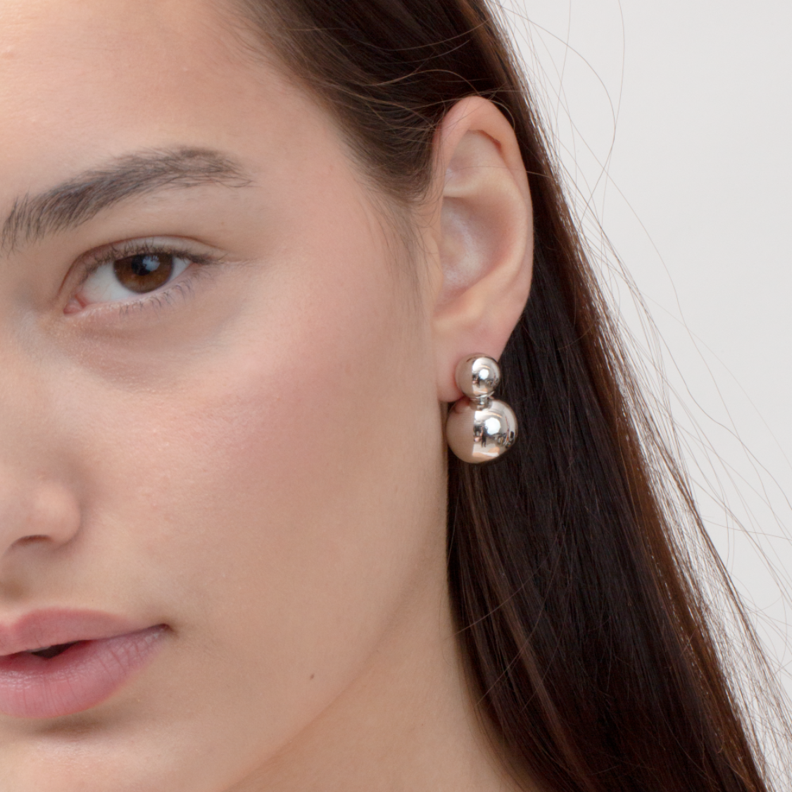Dia Earring | Rhodium-Plated Brass
