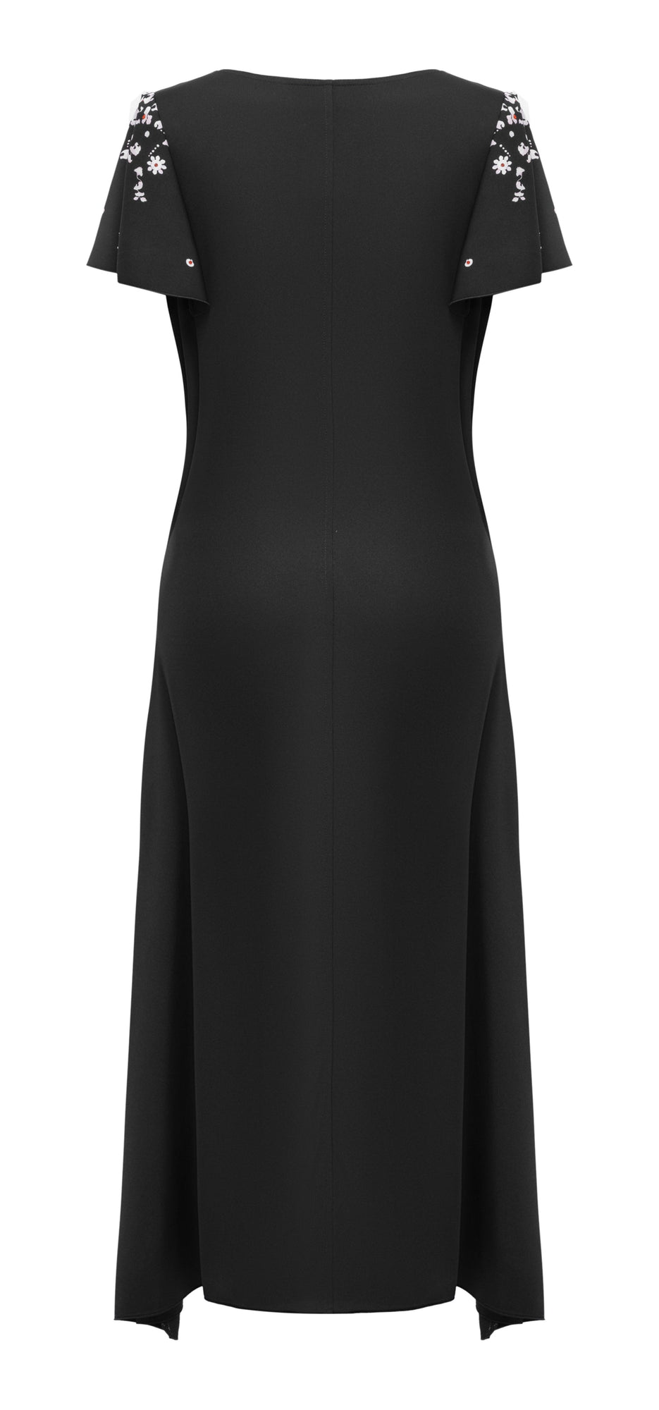 Silk Floral Print Dress | Black