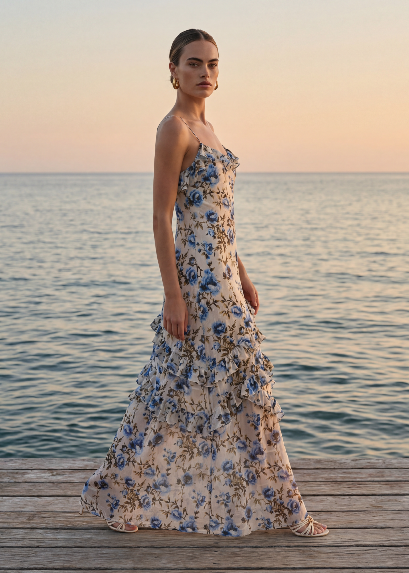 Elouisa Burnout Chiffon Gown | Daydream