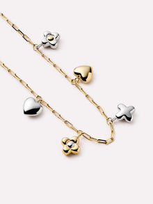 Azura Charm Necklace | 14K Gold on Brass/Rhodium on Brass