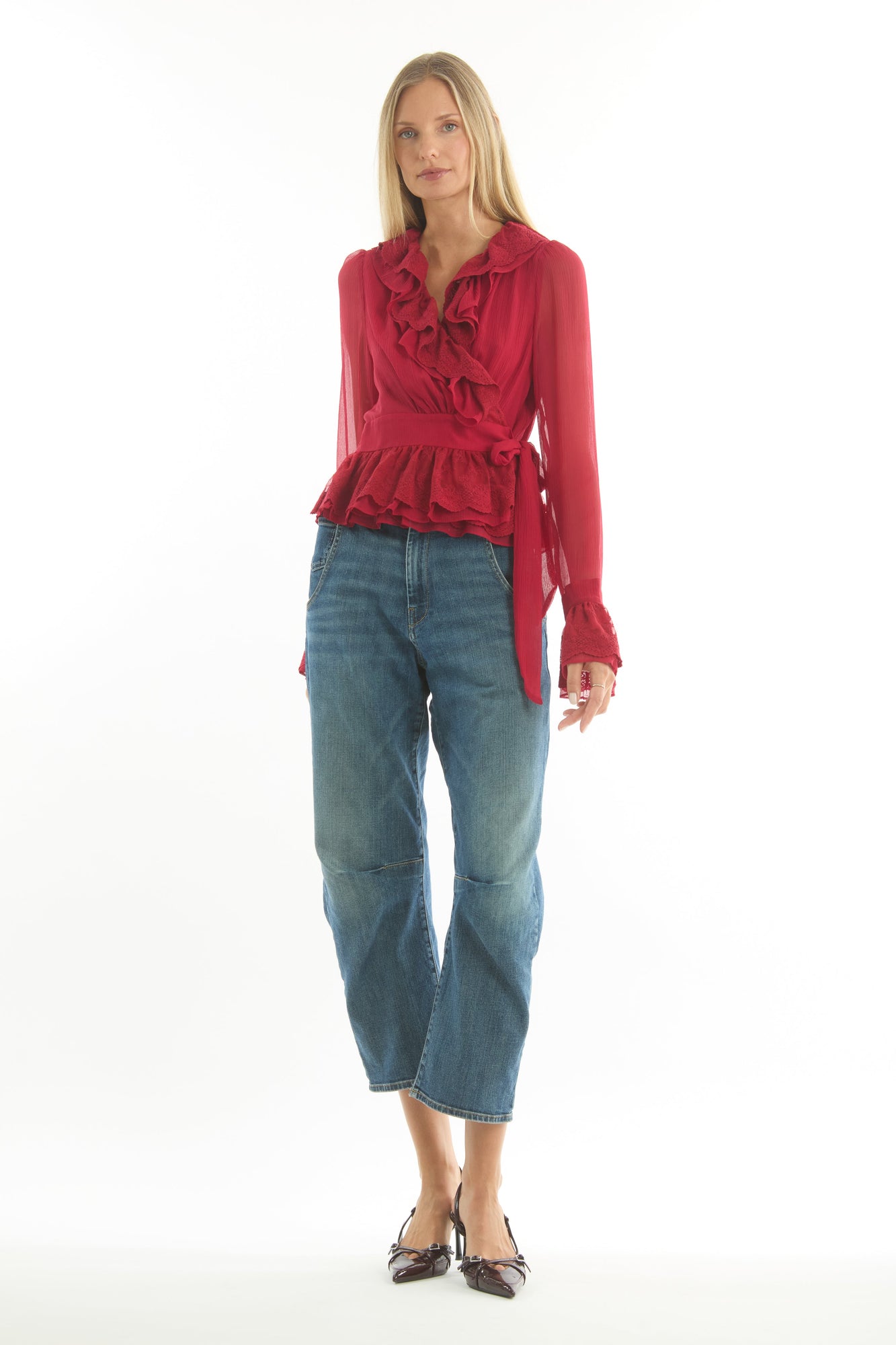 Poet Blouse | Lipstick Red