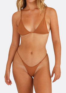 G Money Thong Bikini Bottom | Skinny Dip Brown