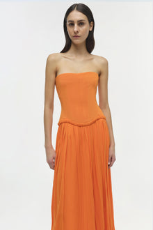 Womens | Adalys Strapless Jersey Dress | Tangerine