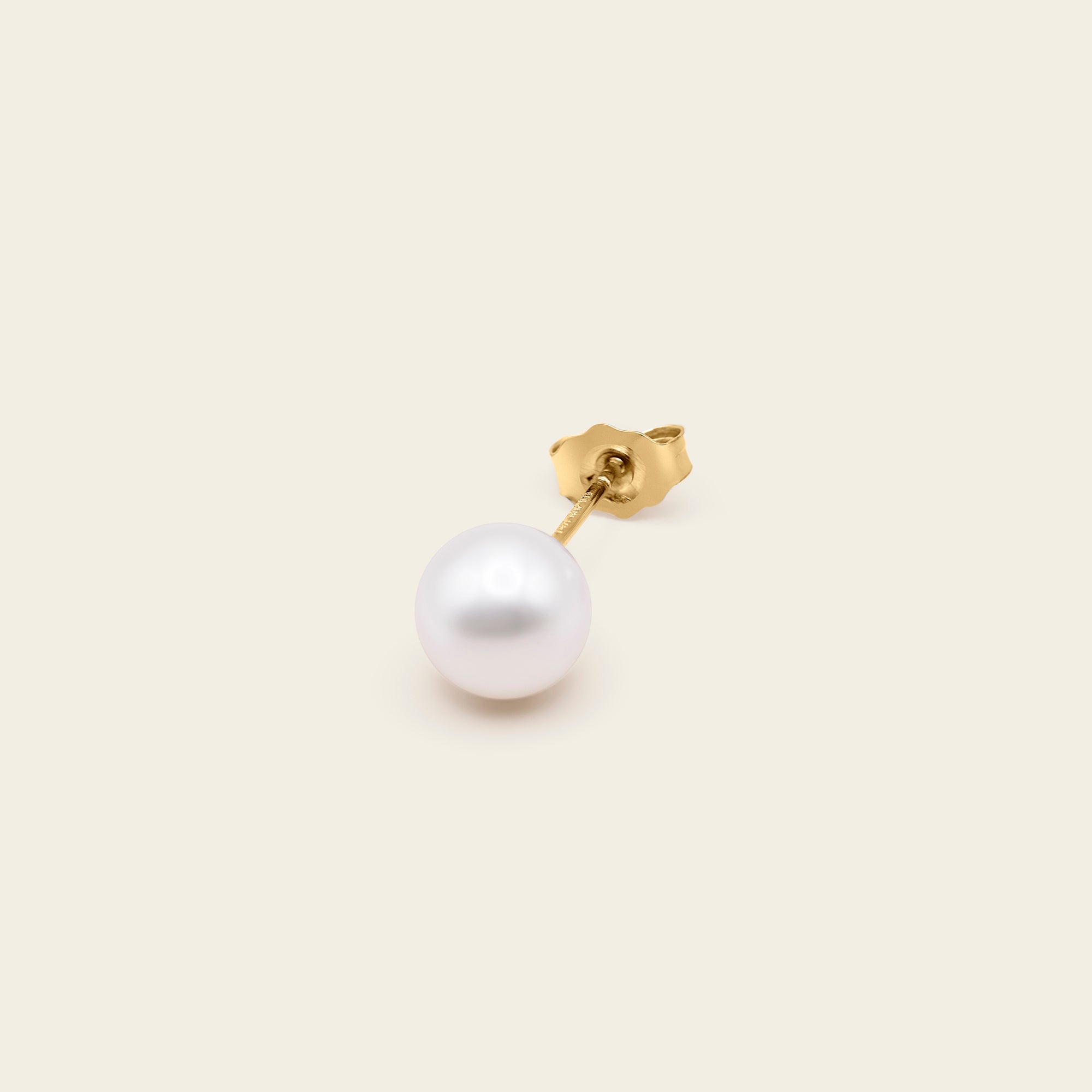 Womens | 14K Solid Yellow Gold | Classic Pearl Studs 7mm | Freshwater Pearls