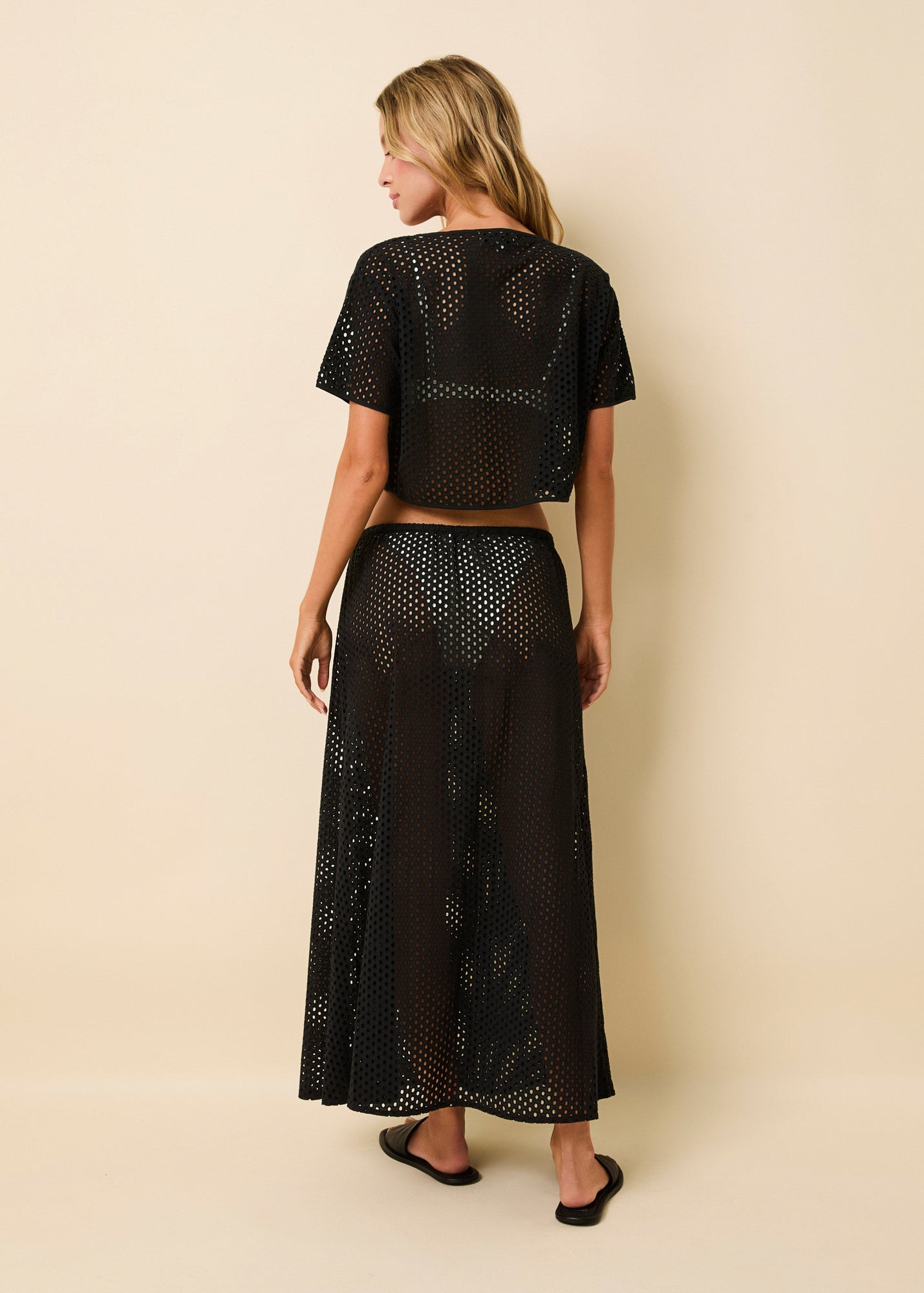 Womens | Sydney Maxi Skirt Baby Eyelet | Noir