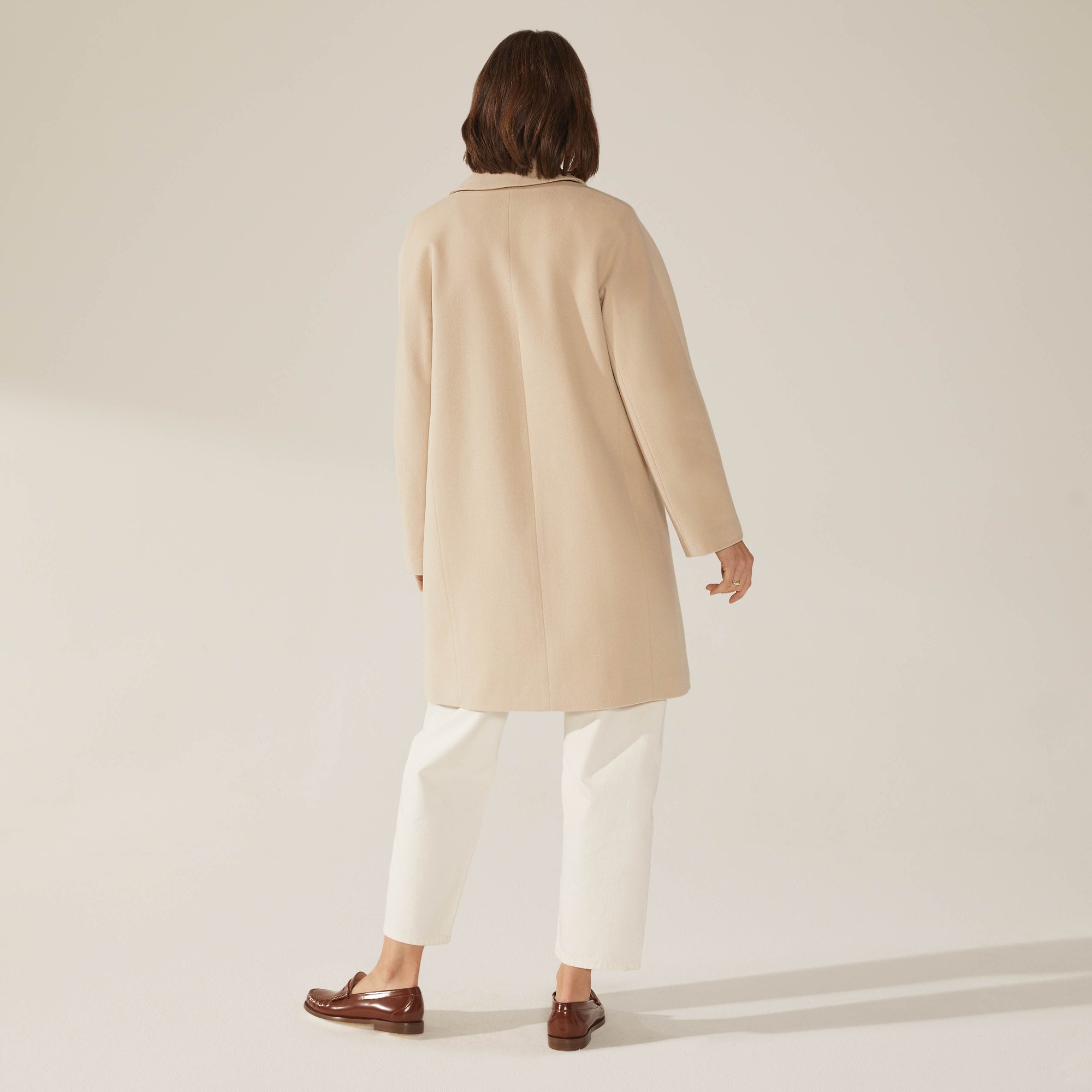 Womens | Risa Cashmere-Wool Button Down Coat | Beige