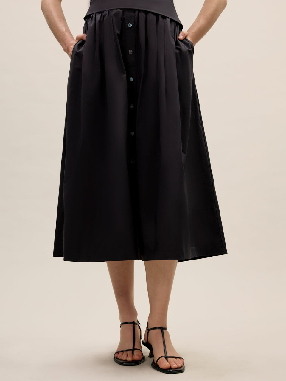 Isla Poplin Dress | Black