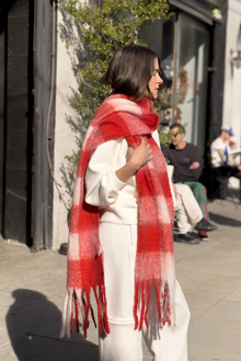 Leah Oversized Blanket Scarf | Red