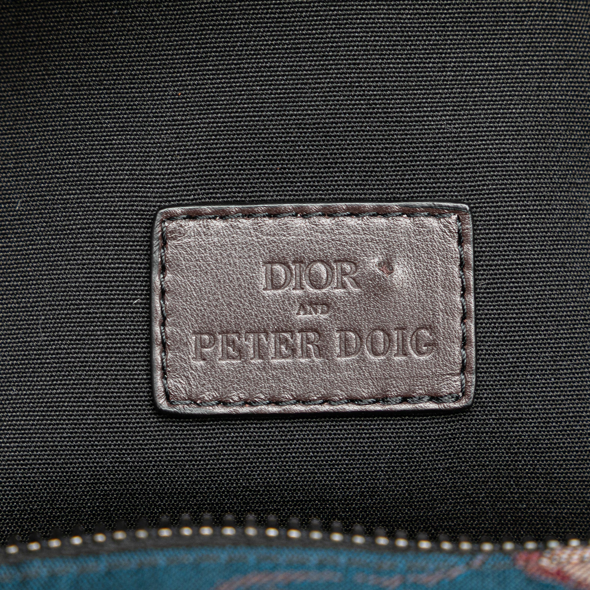 Dior | Pre-Owned Peter Doig Denim Camouflage Soft Saddle Bag | Brown