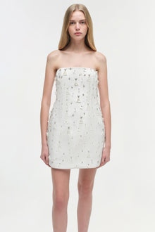 Womens | Yasmin Embellished Strapless Mini Dress | Ivory