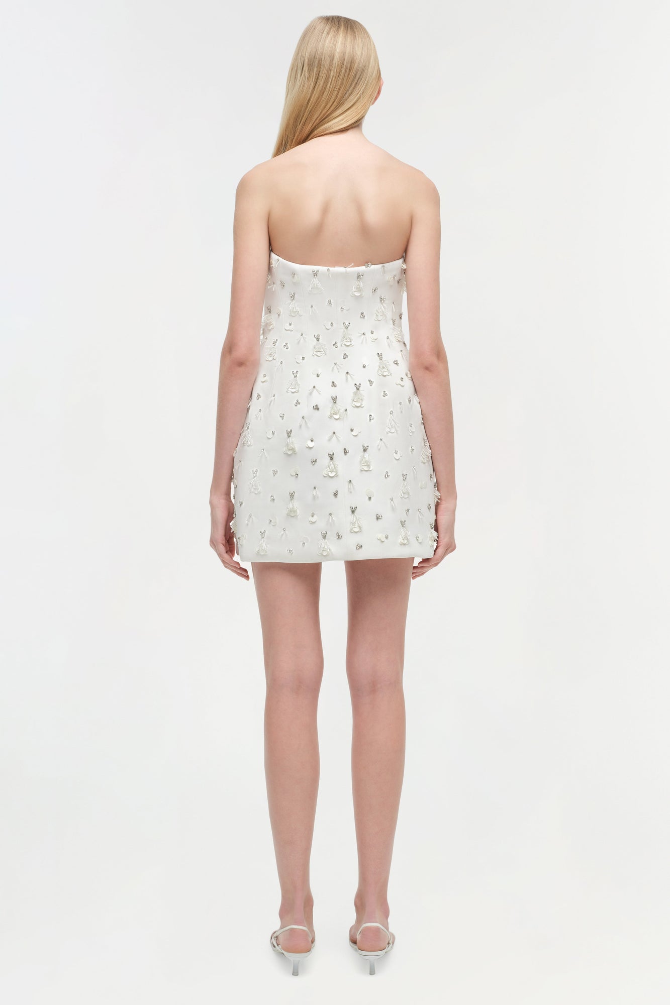 Womens | Yasmin Embellished Strapless Mini Dress | Ivory