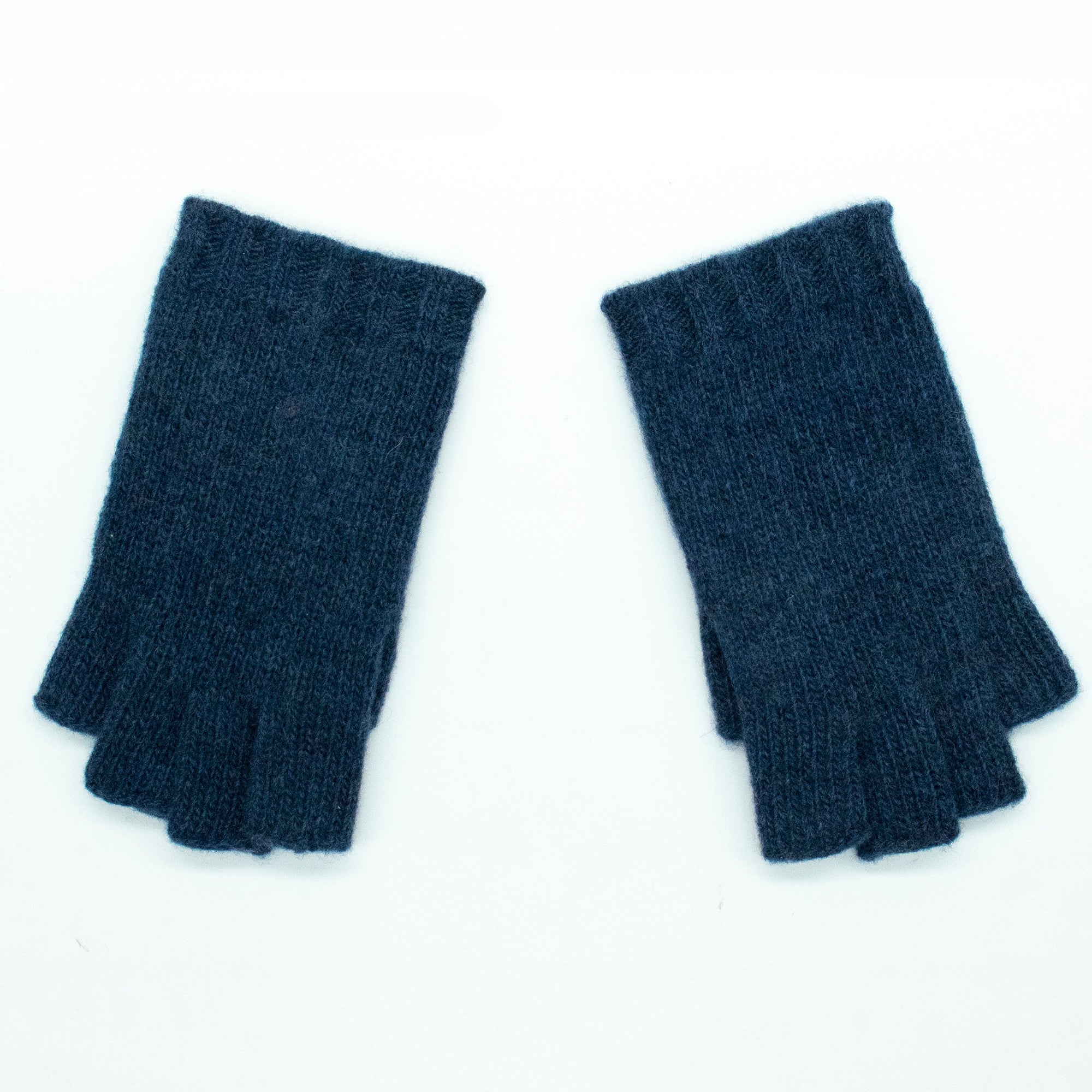 Kids Cashmere Fingerless Gloves | Denim Blue