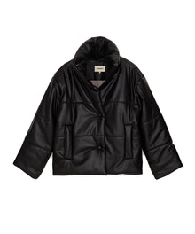 Hide Alt-Leather Puffer Jacket | Black