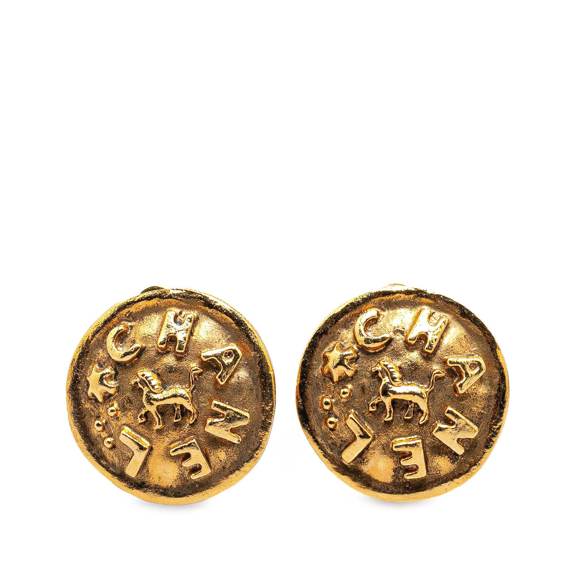 Chanel | Pre-Owned Gold Plated Logo Clip On Earrings | Gold