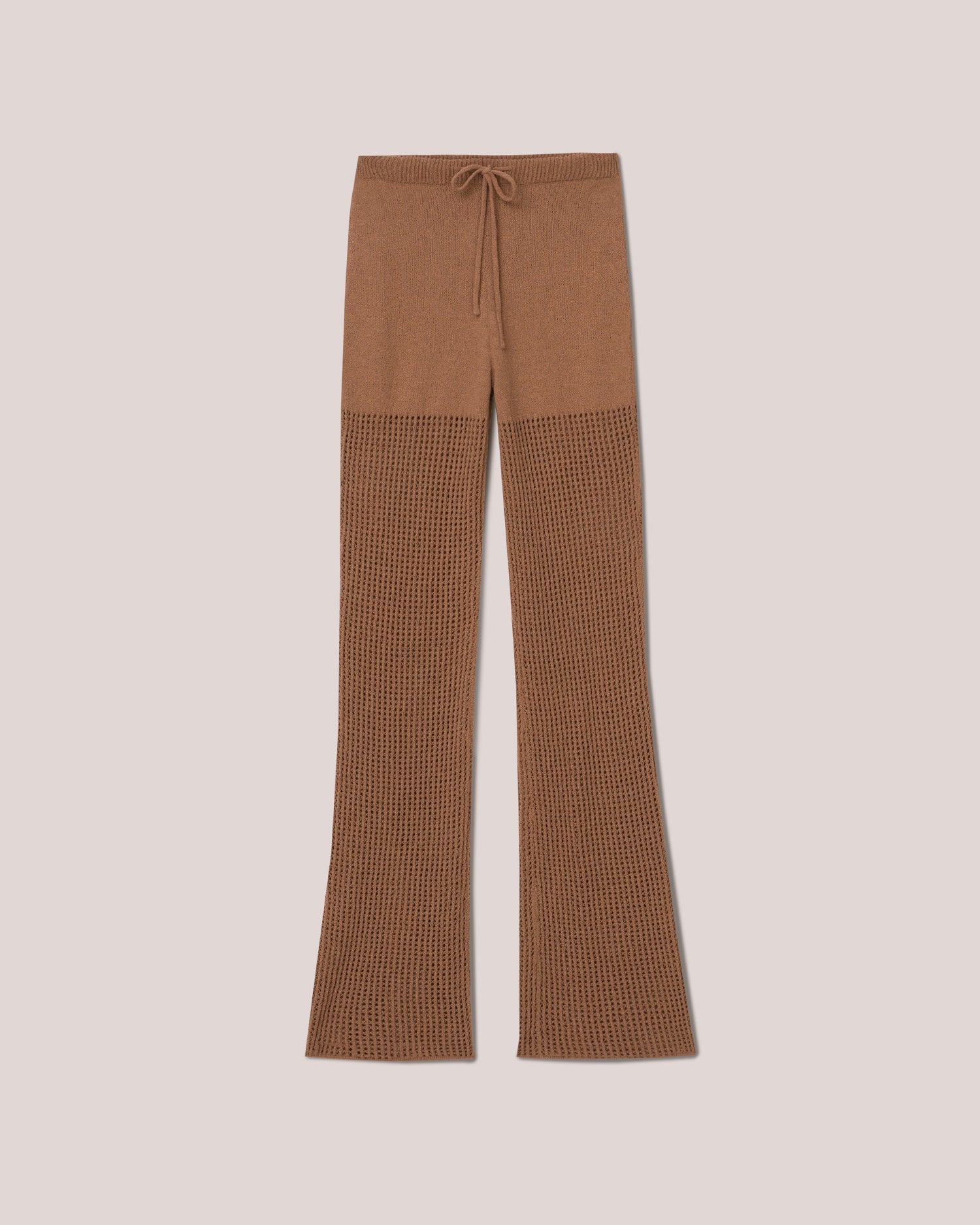 Womens | Kaela Cotton-Crochet Loose Textured Trousers | Brown