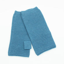 Cashmere Ribbed Fingerless Gloves | Palace Blue