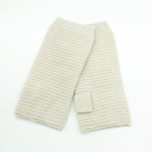 Cashmere Ribbed Fingerless Gloves | Ivory