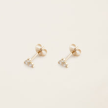 Womens | 14K Solid Yellow Gold | Triplet Studs | 0.24 CTW Diamonds