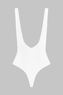 Thong Body V Neck - La Femme Amazone | White