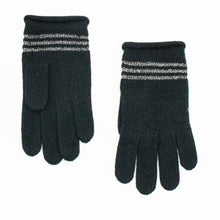 Kids Cashmere Gloves With Lurex Stripes | Black