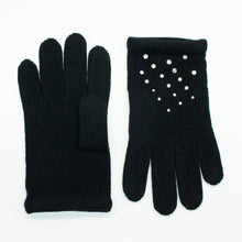 Kids Cashmere Gloves With Crystal Stones | Black